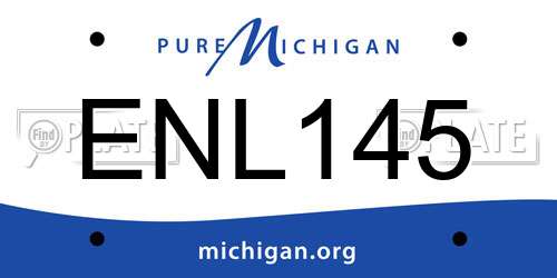 ENL145 Michigan License Plate