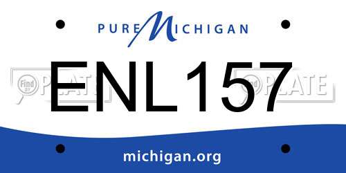 ENL157 Michigan License Plate