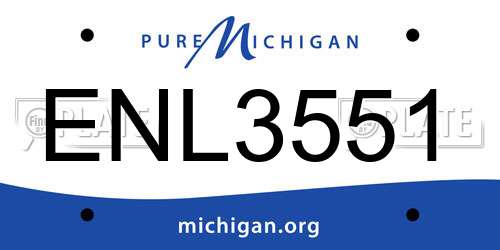 ENL3551 Michigan License Plate