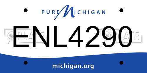 ENL4290 Michigan License Plate