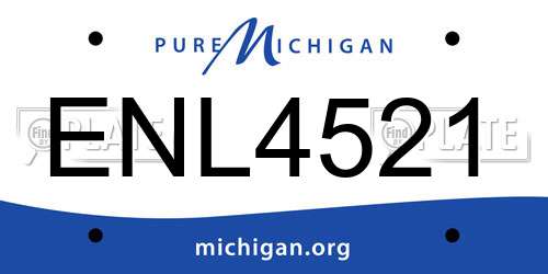 ENL4521 Michigan License Plate