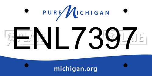 ENL7397 Michigan License Plate