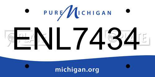 ENL7434 Michigan License Plate