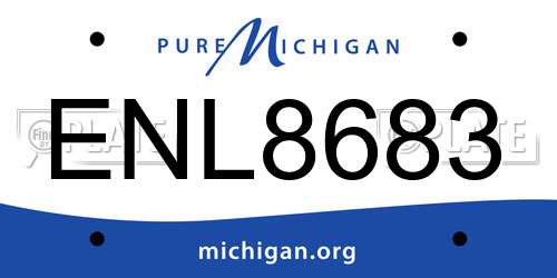 ENL8683 Michigan License Plate