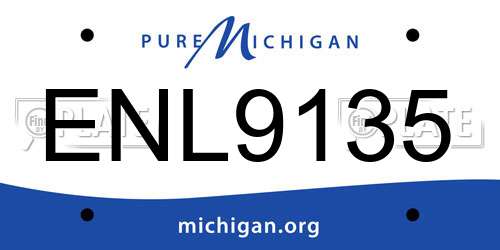 ENL9135 Michigan License Plate