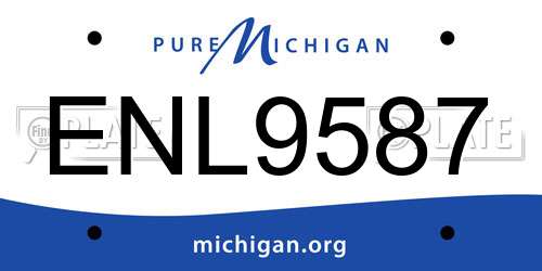 ENL9587 Michigan License Plate
