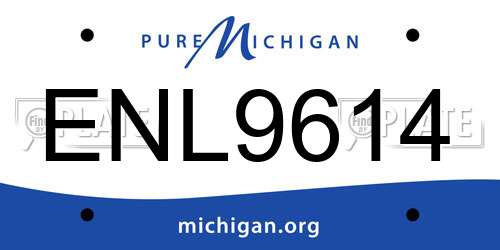 ENL9614 Michigan License Plate