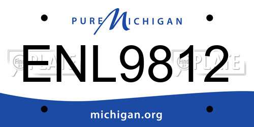 ENL9812 Michigan License Plate