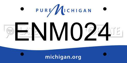 ENM024 Michigan License Plate