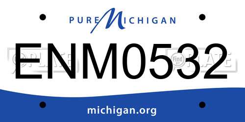 ENM0532 Michigan License Plate