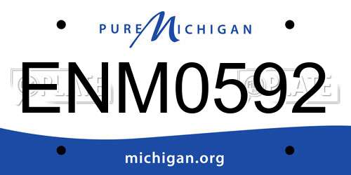 ENM0592 Michigan License Plate