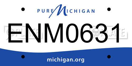 ENM0631 Michigan License Plate