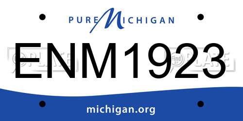 ENM1923 Michigan License Plate
