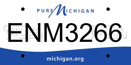 ENM3266 Michigan License Plate