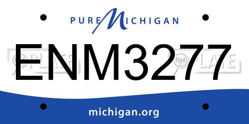 ENM3277 Michigan License Plate