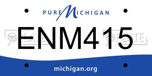 ENM415 Michigan License Plate