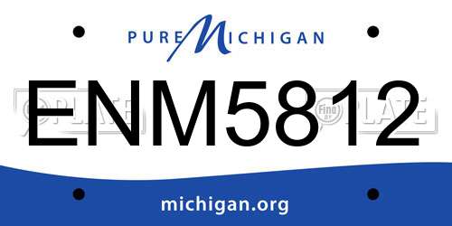ENM5812 Michigan License Plate