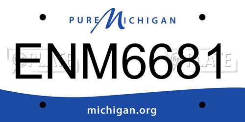 ENM6681 Michigan License Plate