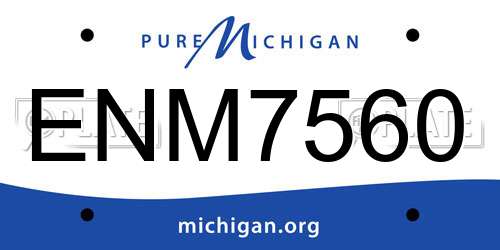 ENM7560 Michigan License Plate