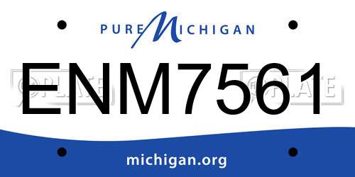ENM7561 Michigan License Plate