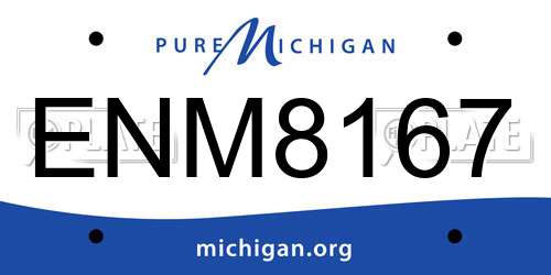 ENM8167 Michigan License Plate