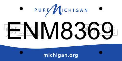 ENM8369 Michigan License Plate