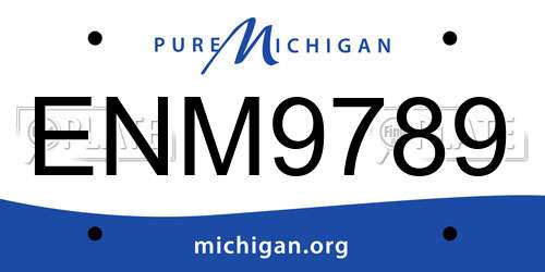 ENM9789 Michigan License Plate