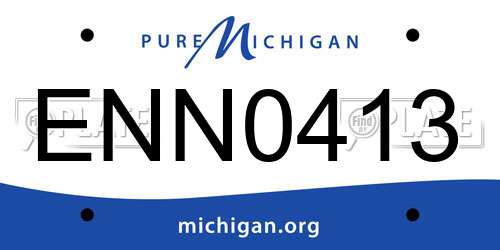 ENN0413 Michigan License Plate