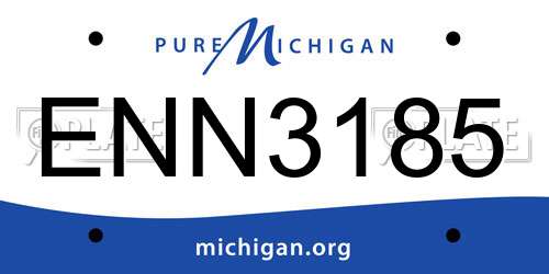 ENN3185 Michigan License Plate