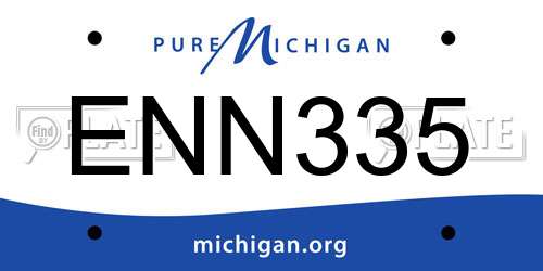 ENN335 Michigan License Plate