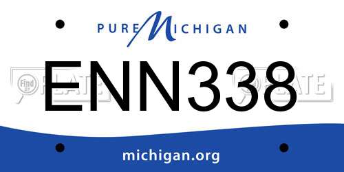 ENN338 Michigan License Plate