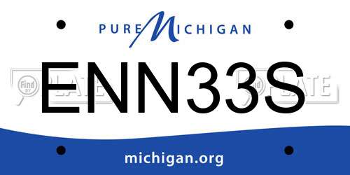 ENN33S Michigan License Plate