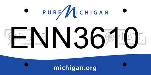 ENN3610 Michigan License Plate