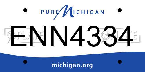 ENN4334 Michigan License Plate