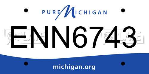 ENN6743 Michigan License Plate