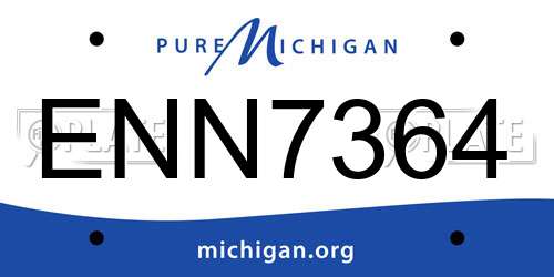 ENN7364 Michigan License Plate