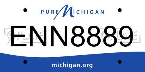 ENN8889 Michigan License Plate