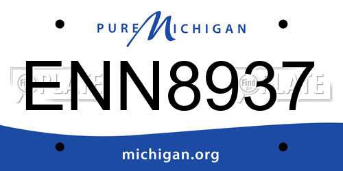 ENN8937 Michigan License Plate