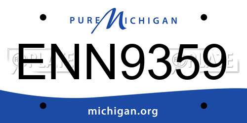 ENN9359 Michigan License Plate