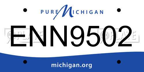ENN9502 Michigan License Plate