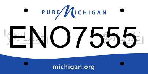 ENO7555 Michigan License Plate