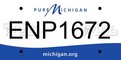 ENP1672 Michigan License Plate