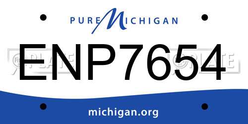 ENP7654 Michigan License Plate