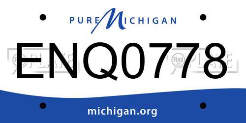 ENQ0778 Michigan License Plate