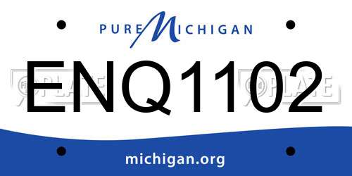 ENQ1102 Michigan License Plate