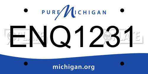 ENQ1231 Michigan License Plate