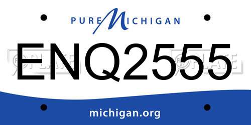 ENQ2555 Michigan License Plate