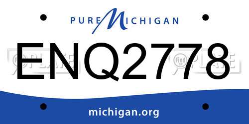ENQ2778 Michigan License Plate