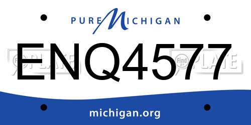 ENQ4577 Michigan License Plate