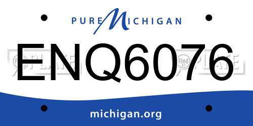 ENQ6076 Michigan License Plate